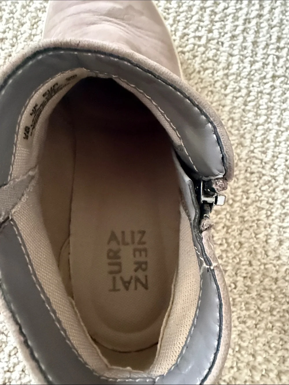 Naturalizer Taupe-Brown Slip-On Ankle Booties